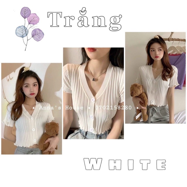Áo croptop cổ v phối nút kèm hình thật vkv
