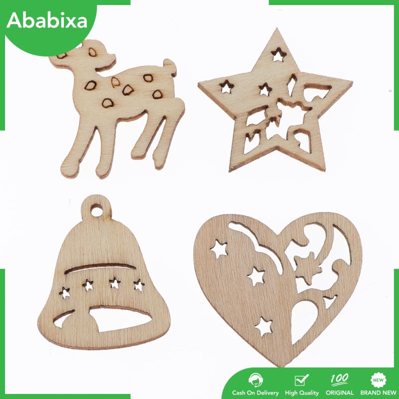 Set 50 Miếng Gỗ Dùng Trang Trí Chủ Đề Giáng Sinh DIY