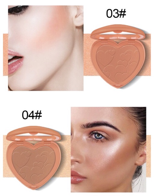 Phấn Má Tông Cam Thời Thượng Kiss Bèauty Sweet Heart Blusher