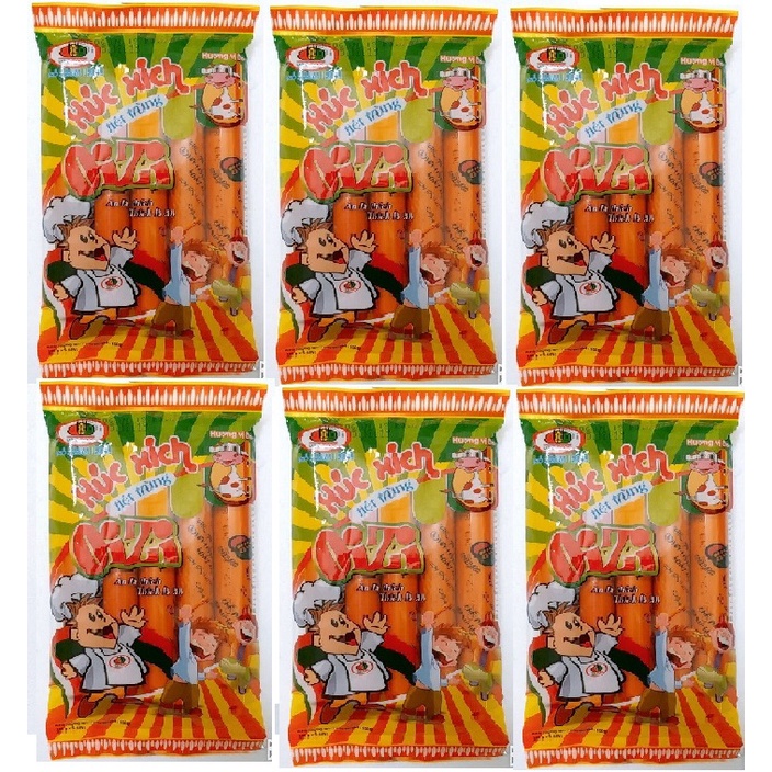 10 gói xúc xích tiệt trùng ăn liền,gói 100gr vị bò/heo ngẫu nhiên công ty Dabaco Food