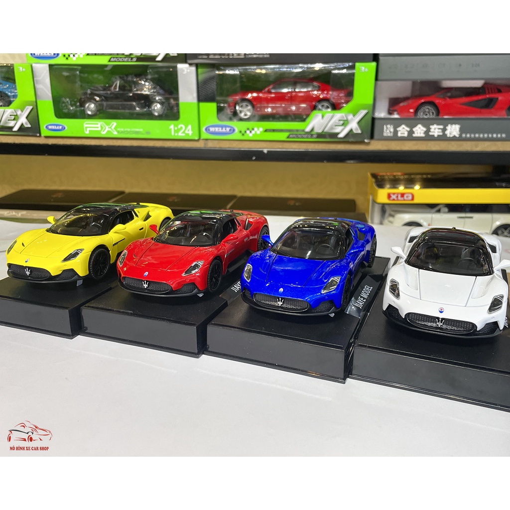 Mô hình xe ô tô Maserati MC20 tỉ lệ 1:32 hãng Jiaye Carshop 4 màu kèm đế