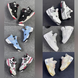 Giày air jordan 4 retro off white kem, Xanh dương, Trắng full , Xanh Ngọc ,Giày sneaker JD4 siêu hot Full Box kèm Dây