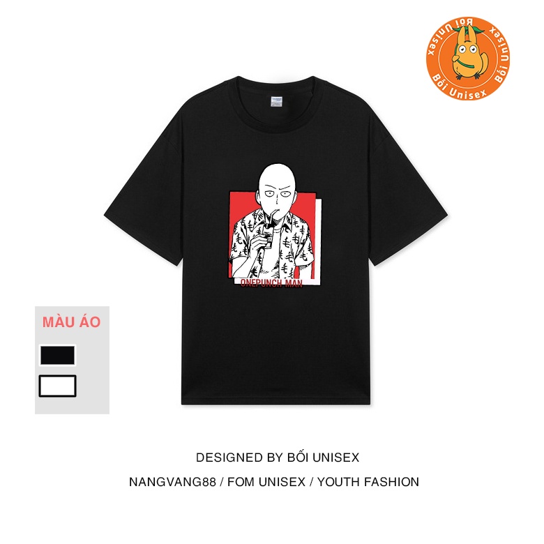 Áo Thun Tay Lỡ Saitama One Punch Mam Bối Unisex Siêu Ngầu