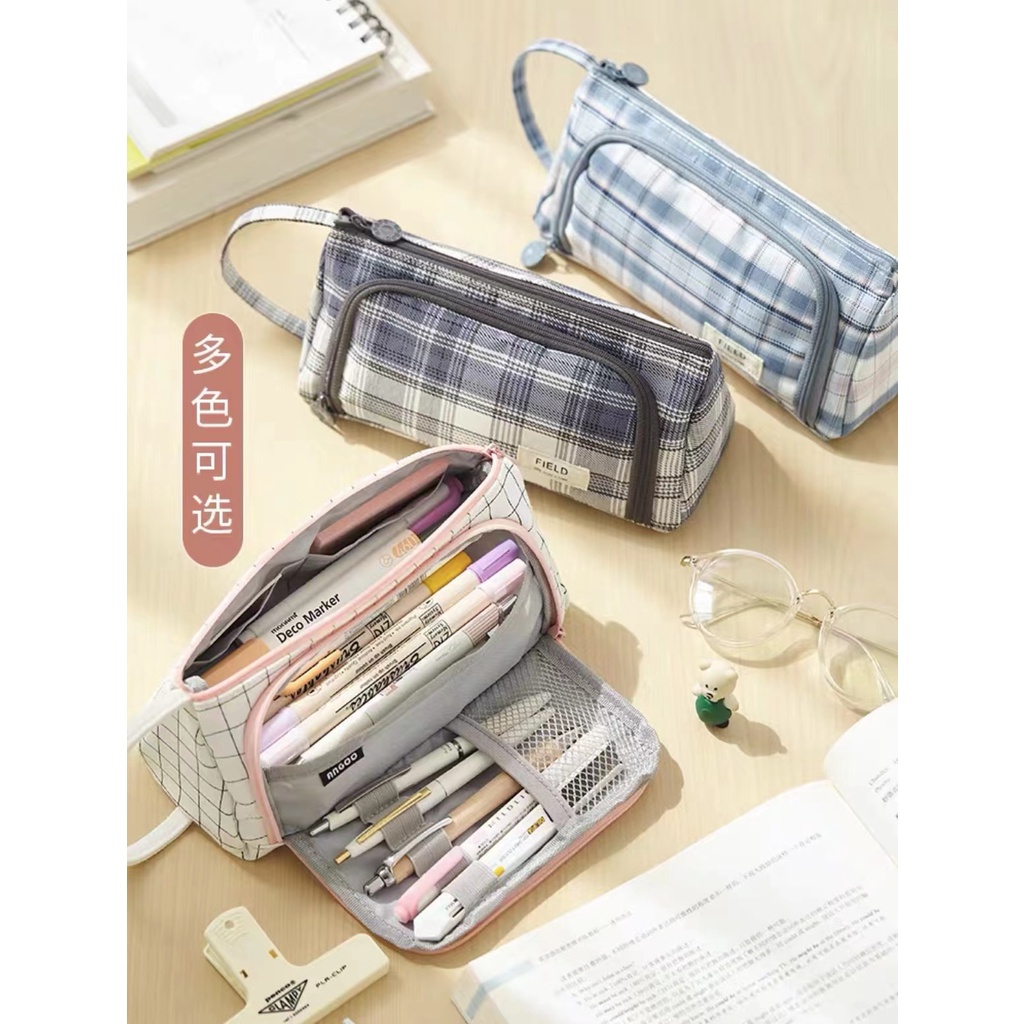 Túi Đựng Bút Bằng Vải Canvas Cỡ Lớn Kiểu Hàn Quốc Đơn Giản Dễ Thương Cho Học Sinh Ốp