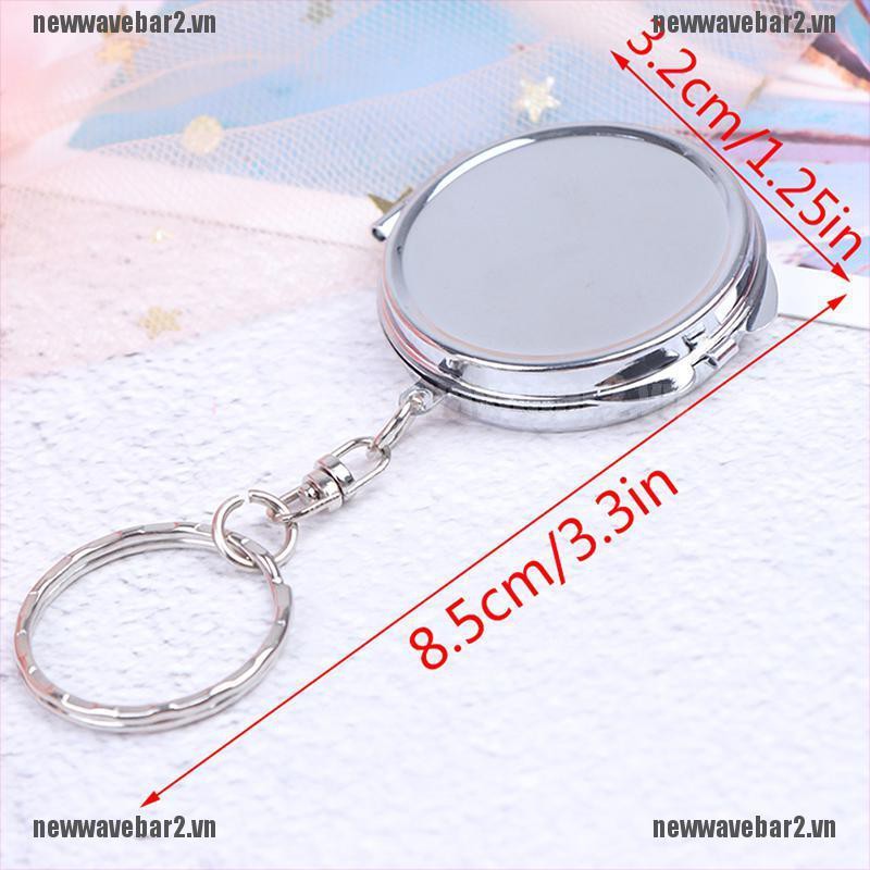 (Hàng Mới Về) Gương Trang Điểm Bỏ Túi Bằng Kim Loại Kèm Chìa Khóa Nhỏ Gọn