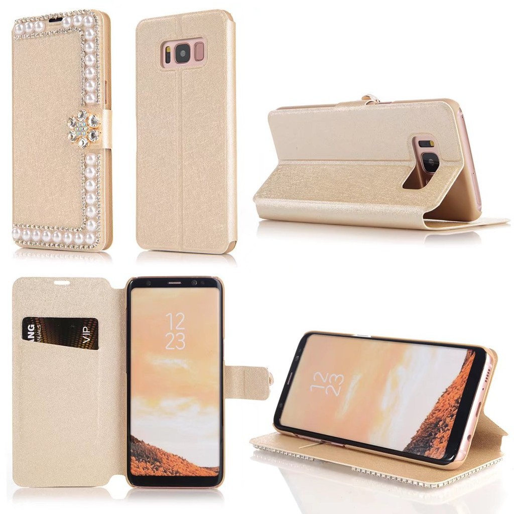 Bao da kim tuyến đính ngọc trai sang trọng cho Samsung Note 5 8