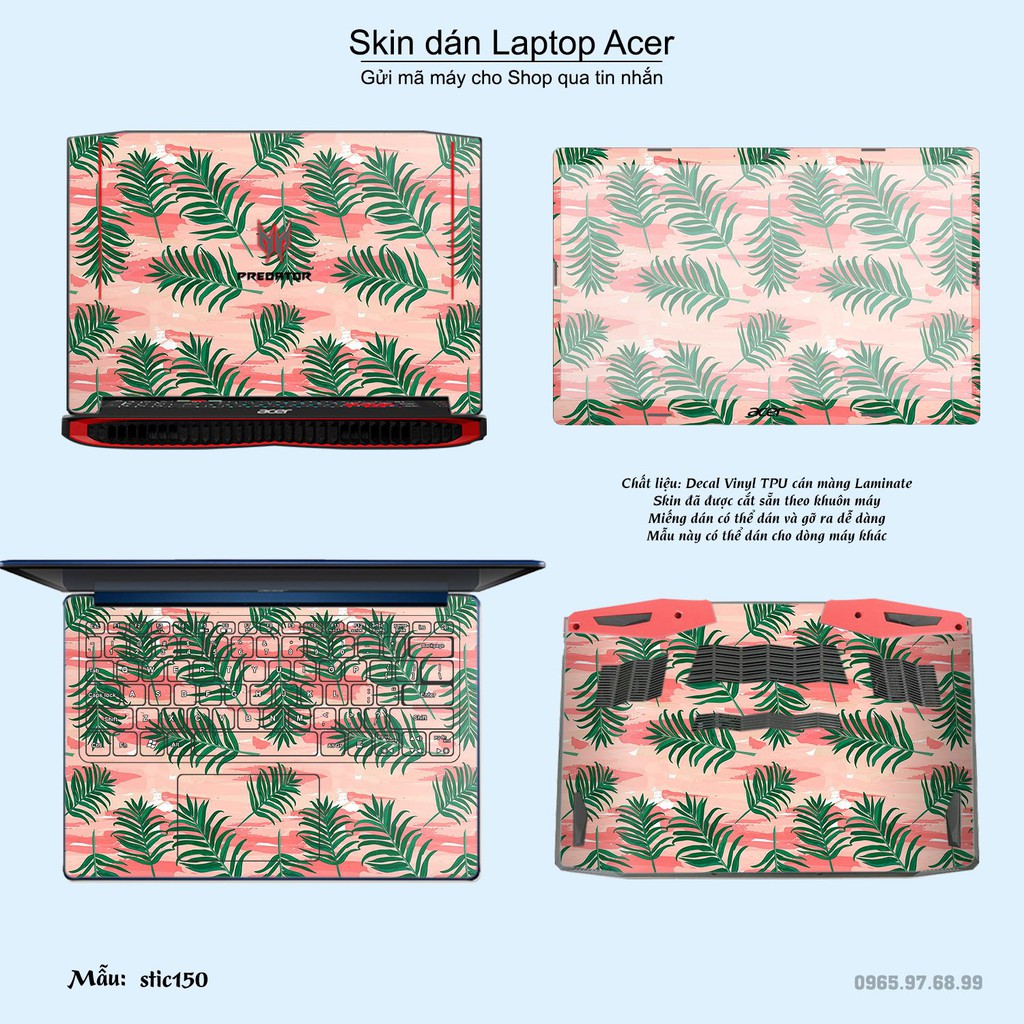 Skin dán Laptop Acer in hình Hoa văn sticker _nhiều mẫu 25 (inbox mã máy cho Shop)