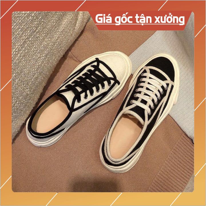 [ORDER] GIÀY BATA CỔ THẤP VIỀN TRẮNG ĐEN