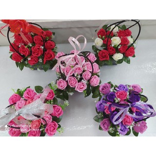 giỏ hoa hồng sáp  đủ màu