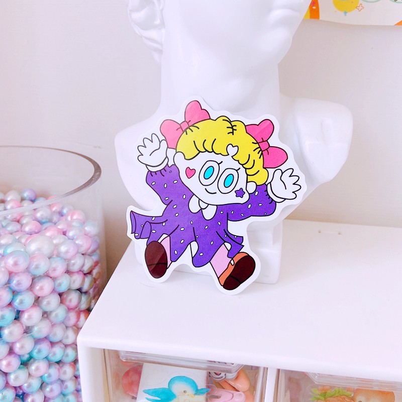 Sticker Trang Trí Dán Sổ, Đồ Dùng Gấu và Trái Tim Style Hàn Quốc