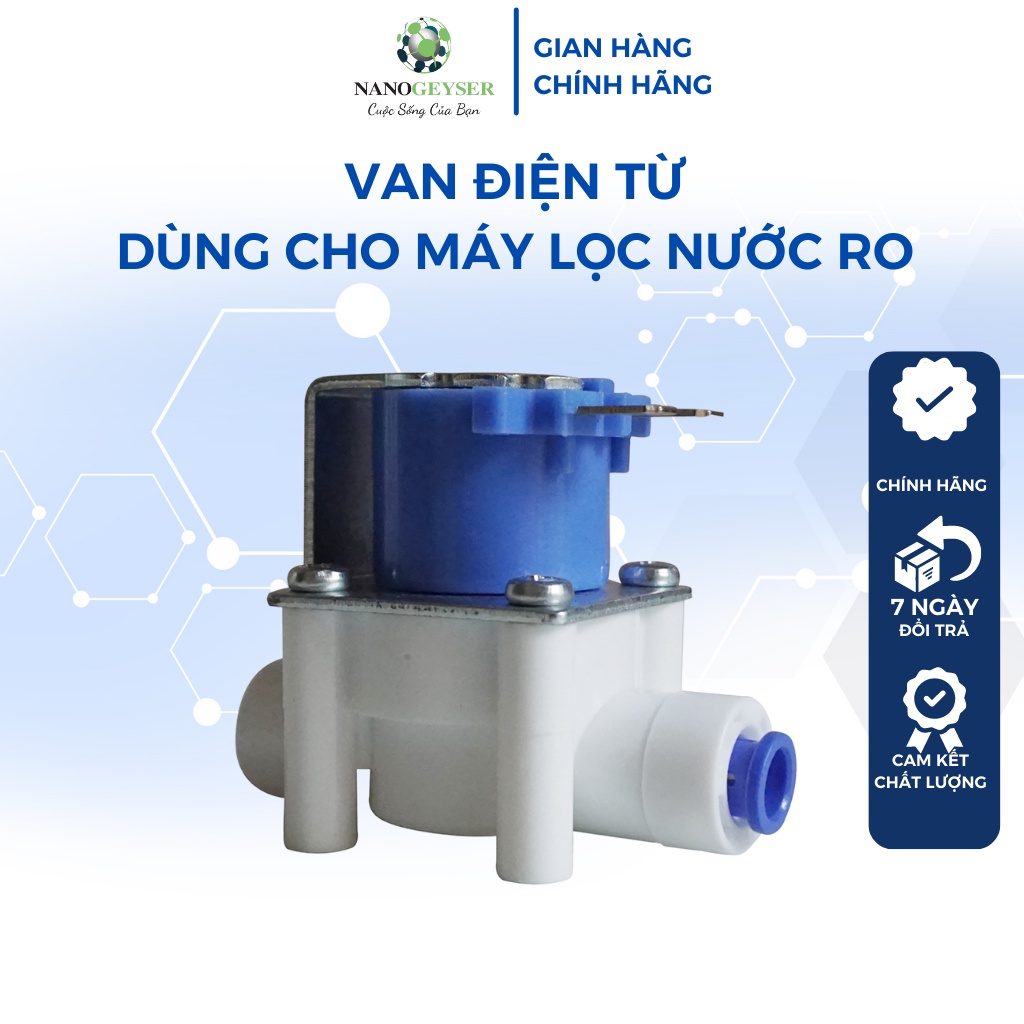 Van điện từ nối nhanh dùng cho máy lọc nước RO, bảo hành 2 năm