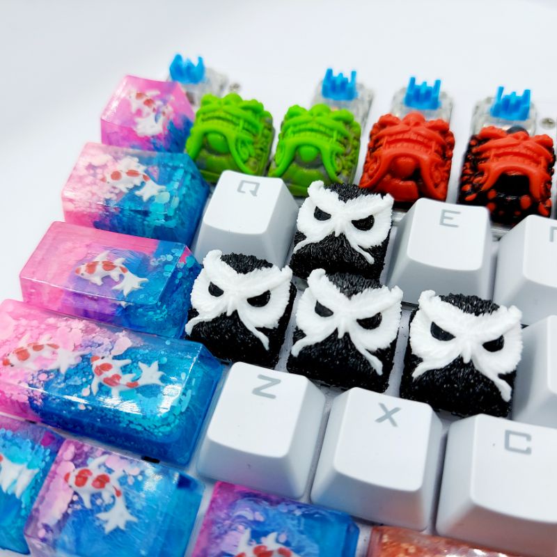 Keycap keypora clone tone đen trắng trang trí bàn phím cơ gaming