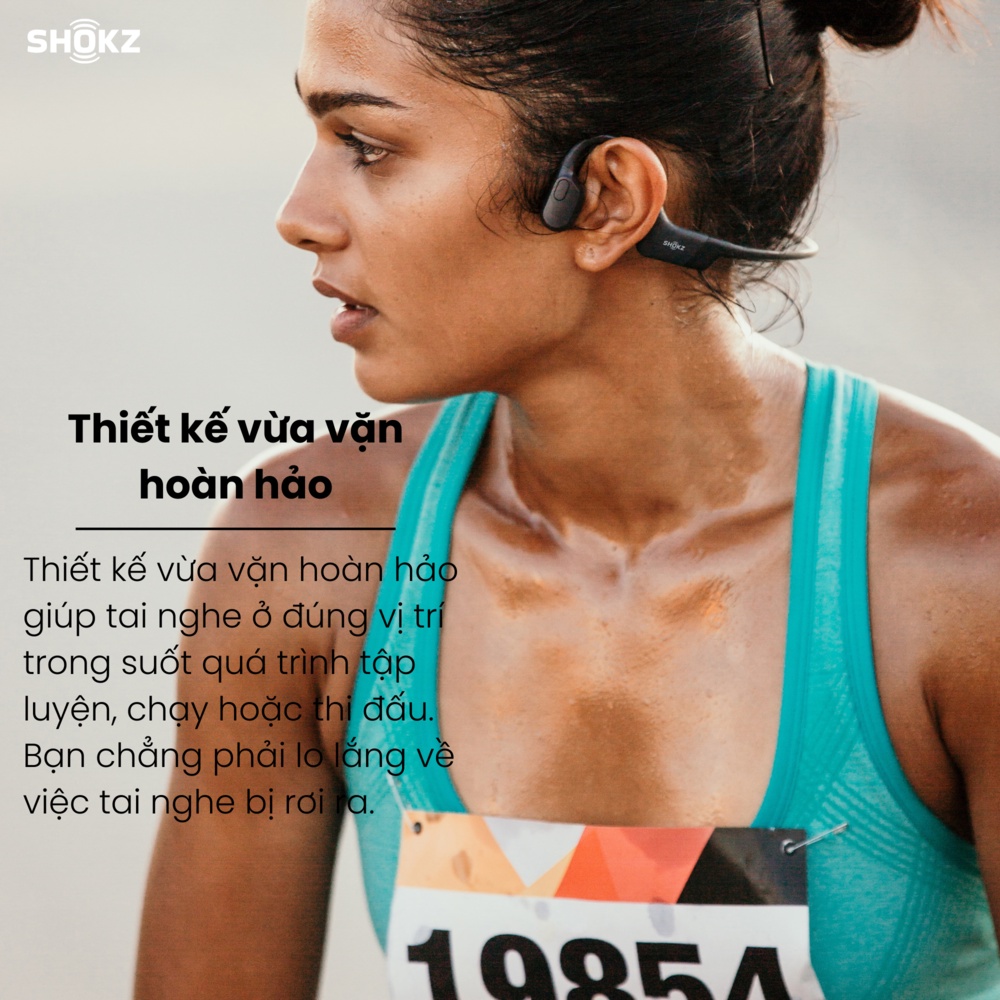 Tai Nghe Bluetooth Thể Thao Truyền Âm Thanh Qua Xương SHOKZ OPENRUN S803 Màu Đen - Bảo hành 2 năm