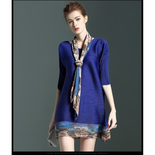 Đầm thun gân nhúng kl11516 - kèm khăn