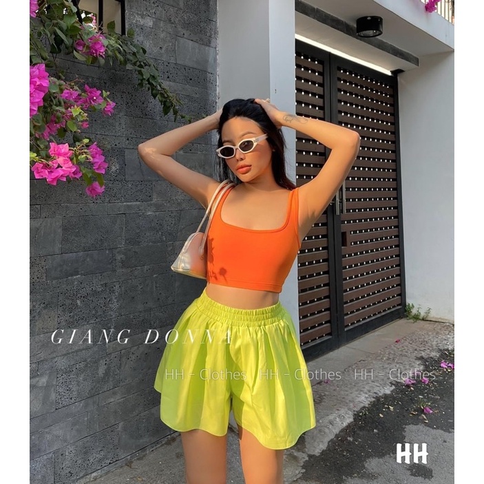 Áo ba lỗ croptop chất zip co giãn, Áo thun kiểu hai dây dáng ôm AS2804 - NhiNhi Shop