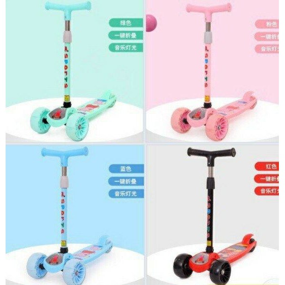 Xe trượt scooter 3 bánh phát sáng, có chuông cho bé vui chơi