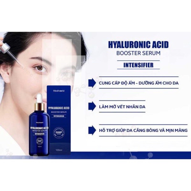 Serum HA cấp ẩm căng bóng da HYALURONIC ACID Booster 100ml Mediworld