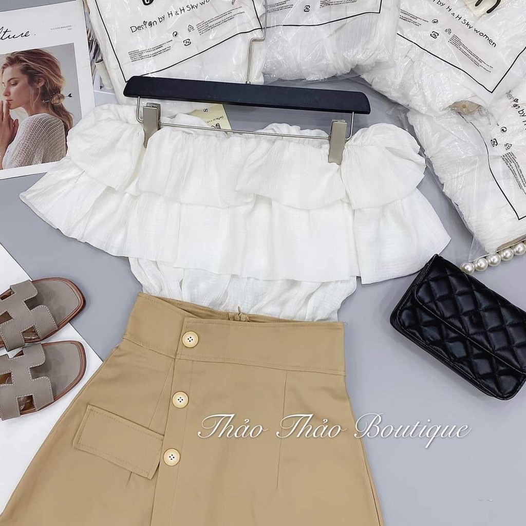 Set áo trễ vai kèm quần giả váy (S14) | BigBuy360 - bigbuy360.vn