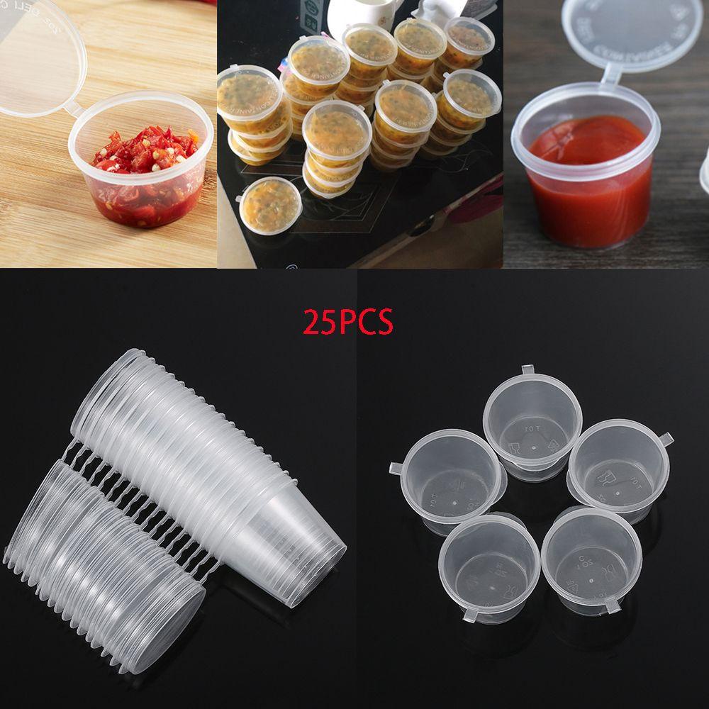 BORAG Set 25 Cốc Đựng Màu Nước Sốt Bằng Nhựa Sử Dụng Một Lần Tiện Lợi