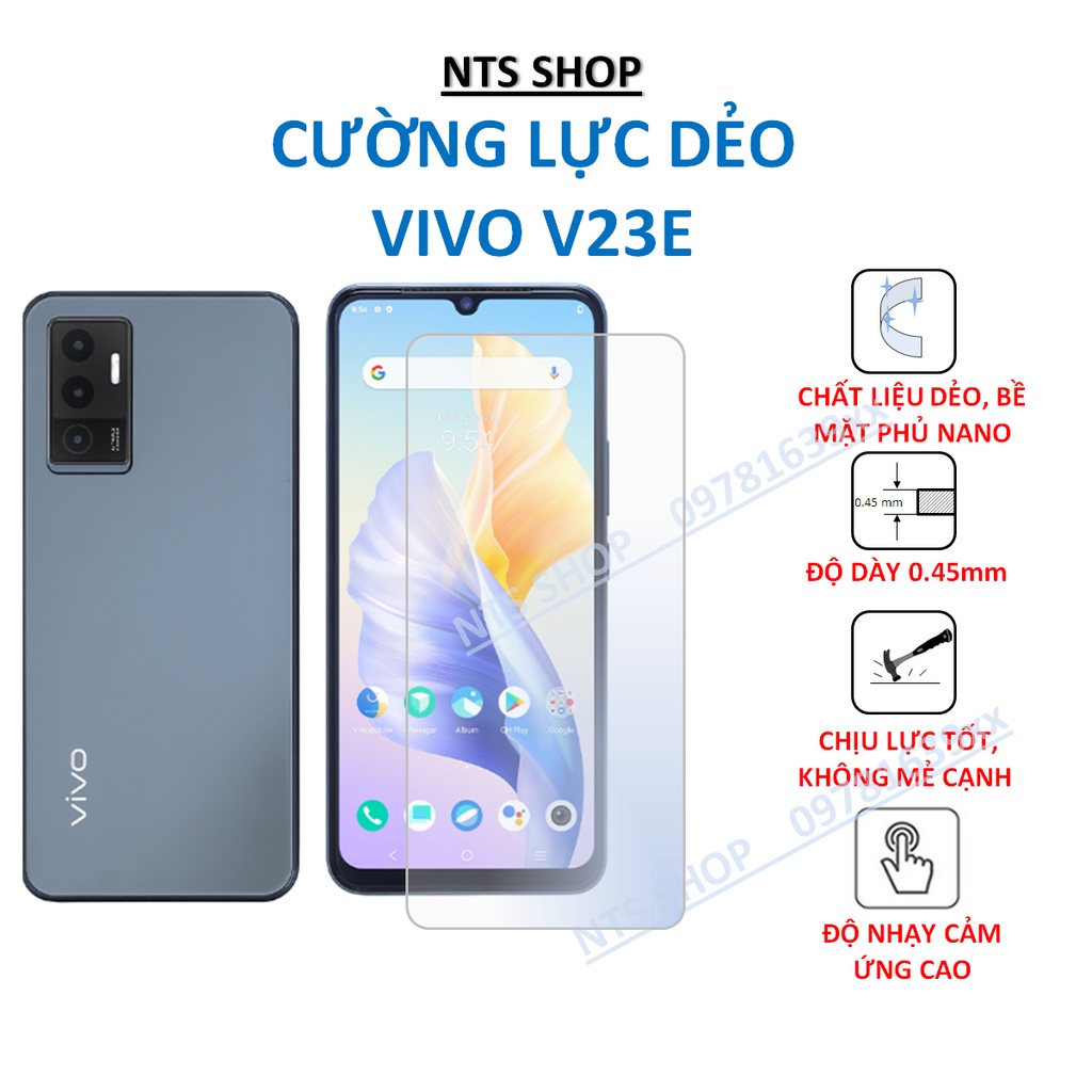 Dán cường lực dẻo bảo vệ màn hình trước/sau/camera VIVO V23E