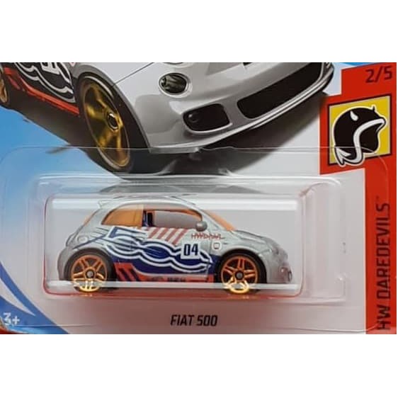 Hot Wheels Mô Hình Đồ Chơi Xe Hơi Daredevils Fiat 500 Màu Bạc Cho Bé