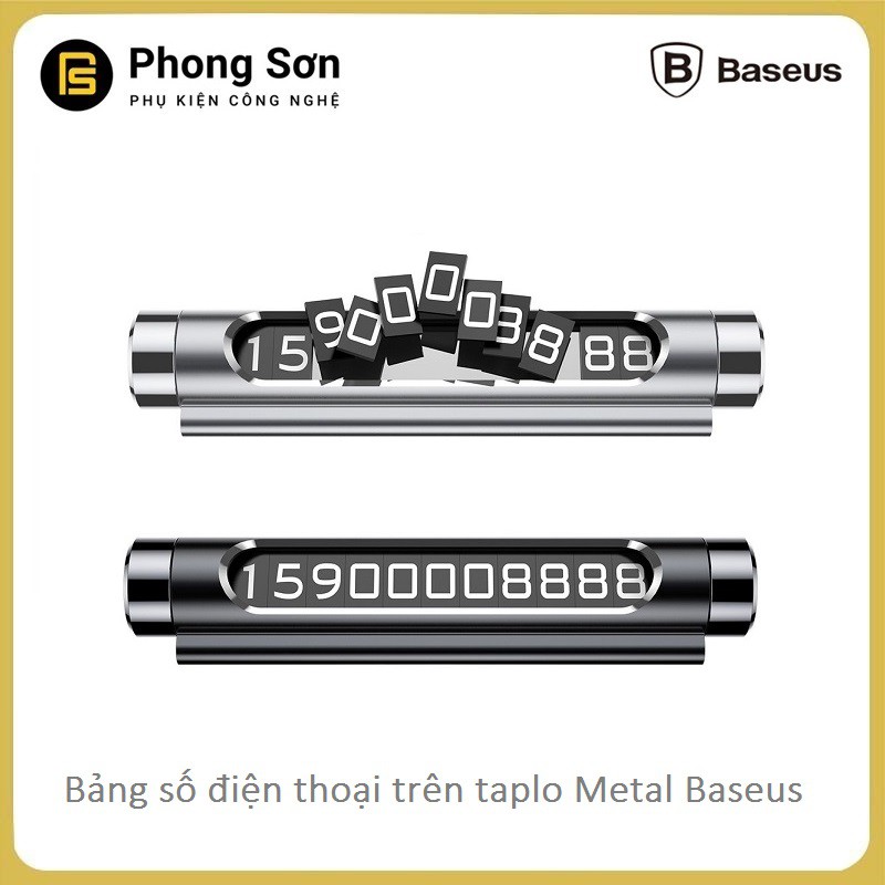 Bảng Ghi Số Điện Thoại Trên  Táp Lô Xe Hơi- Bảng ghi số điện thoại Ô tô  - Baseus Metal Temporary Parking Number Card