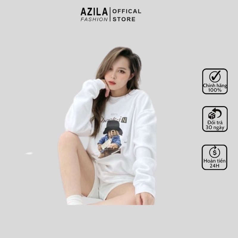 Áo Thu Đông Nam Nữ Azila In Teddy Check In TD76 - Chất Poly Dày Dặn Mềm Mịn