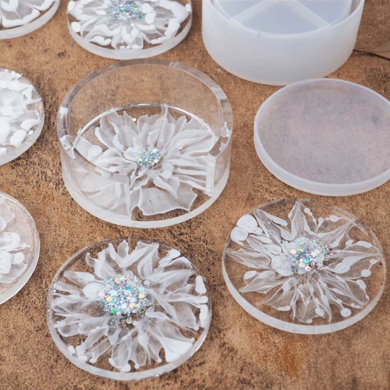 Set 5 Khuôn Làm Đế Lót Ly Bằng Nhựa Epoxy Resin Cr