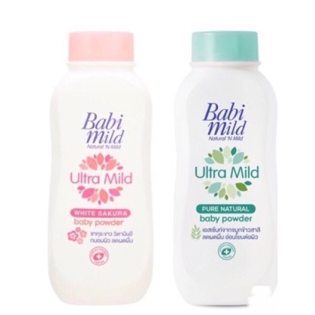 Phấn Rôm Hương Tự Nhiên và Anh Đào BABI MILD Baby Powder 180g