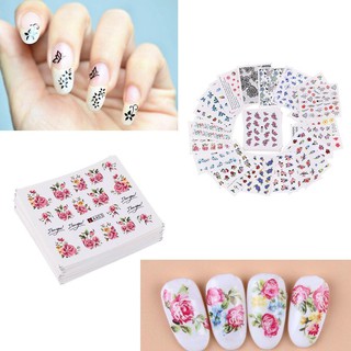 Bộ 50 miếng hình dán hoa dùng để làm nail