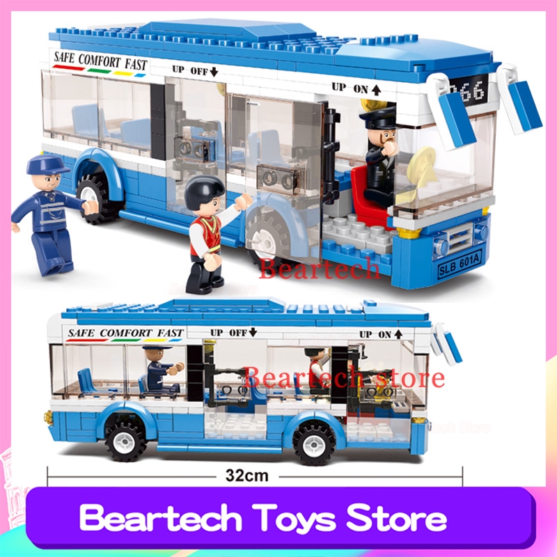 Mô hình lego xe buýt thành phố Sluban 0330 sinh động làm đồ chơi giáo dục bé