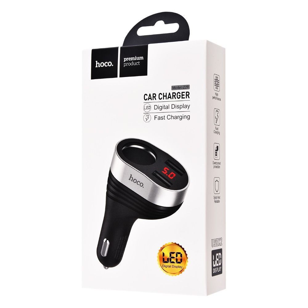 Tẩu sạc xe hơi có đèn led báo dòng Hoco Z29 chính hãng BH 12 tháng [Chính hãng-bảo hành đổi mới]