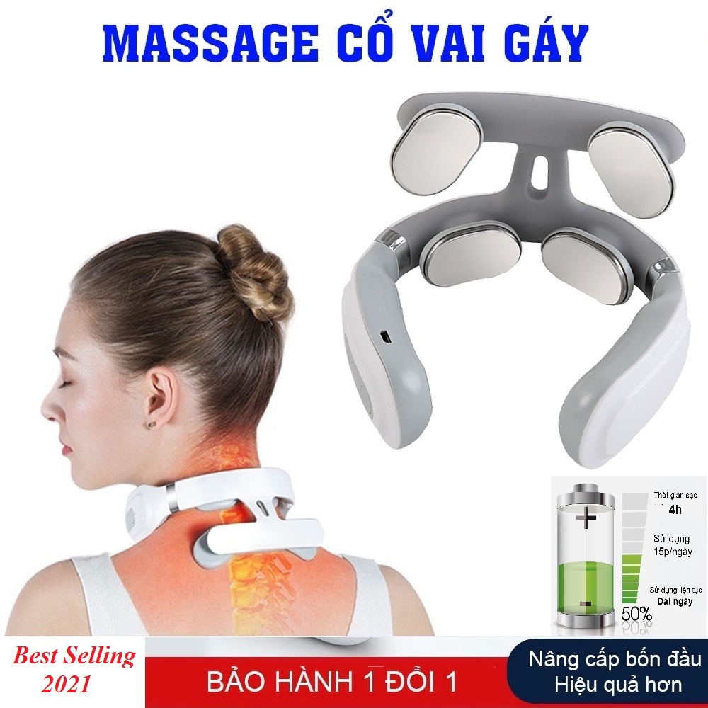 Máy massage trị liệu cổ vai gáy 4 đầu công nghệ Nhật Bản