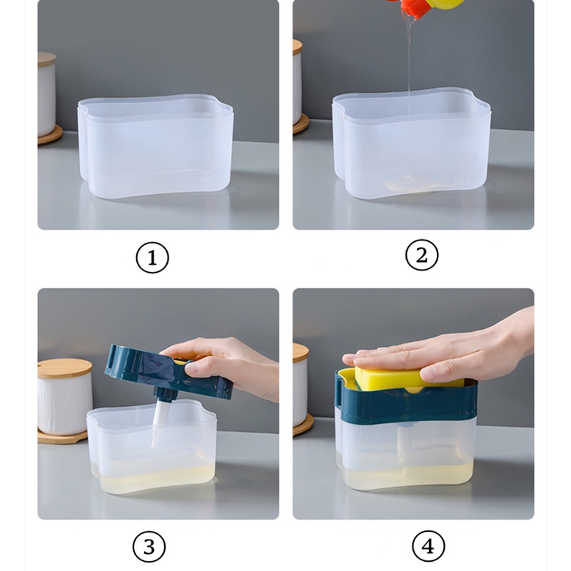 Hộp Đựng Nước Rửa Chén Tự Động Tạo Bọt 2 in 1 Thông Minh Tiện Lợi Kèm Miếng Bọt Biển