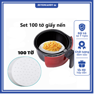 set 100 Giấy nến lót nồi chiên không dầu - giấy nến thấm dầu - nướng làm bánh an toàn cho sức khỏe