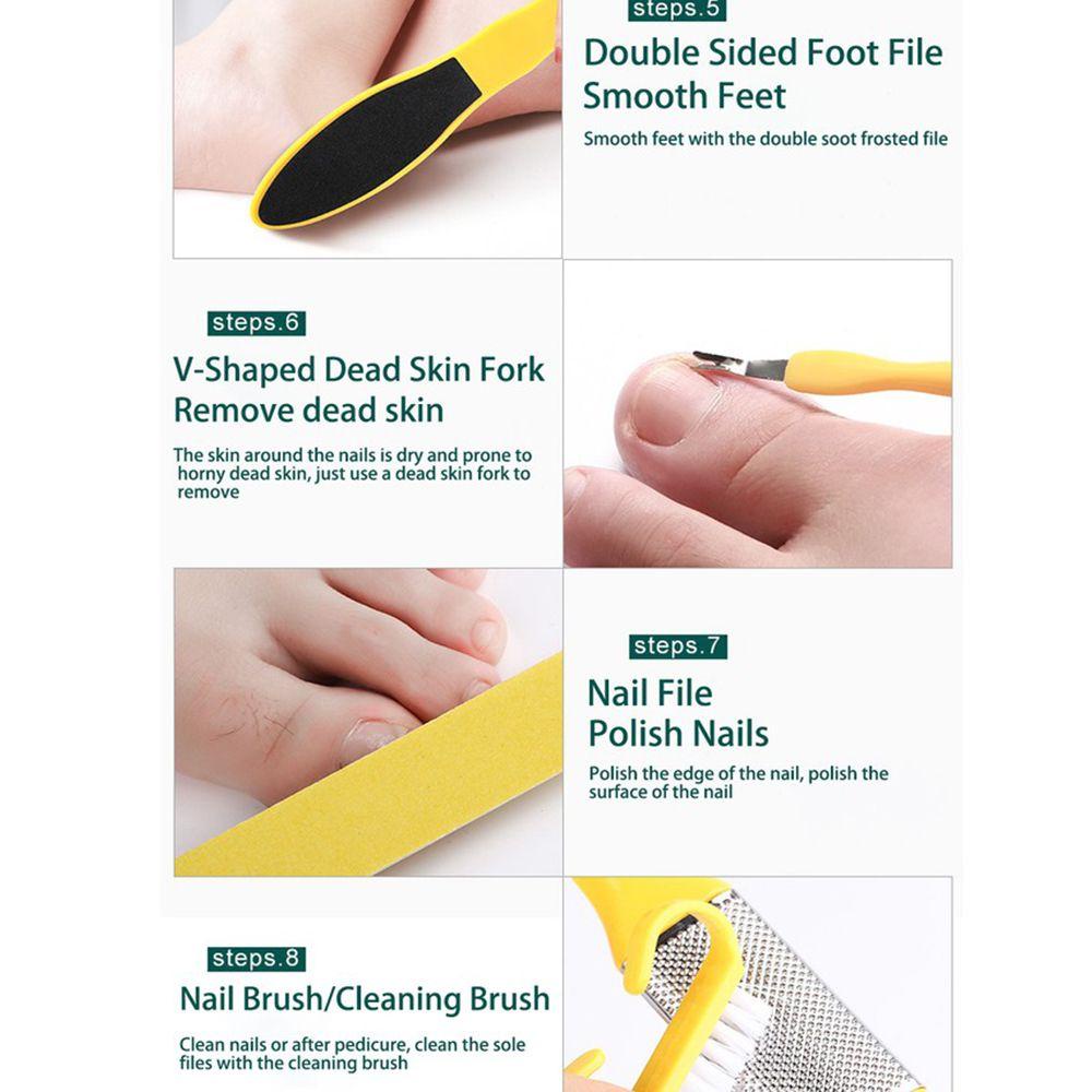 Bộ 8 / 10 Dụng Cụ Chăm Sóc Móng Chân Tẩy Tế Bào Chết Bằng Thép Không Gỉ Cứng
