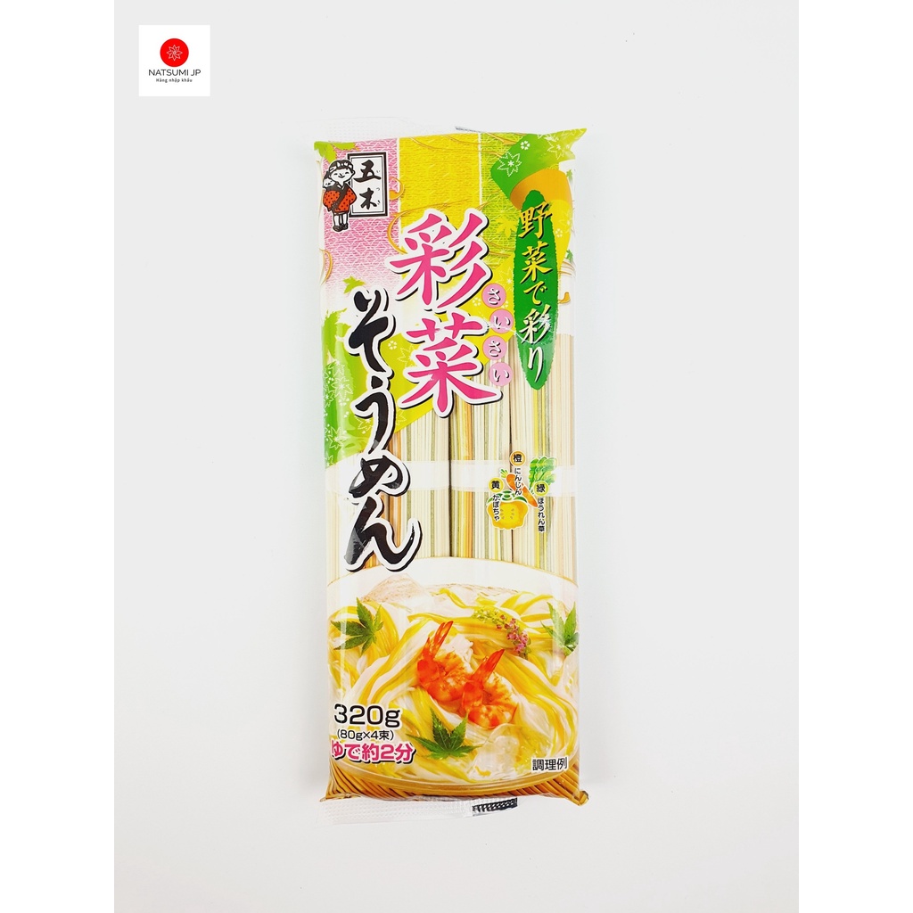Mì somen ngũ sắc rau củ Itsuki cho bé 320g Nhật Bản