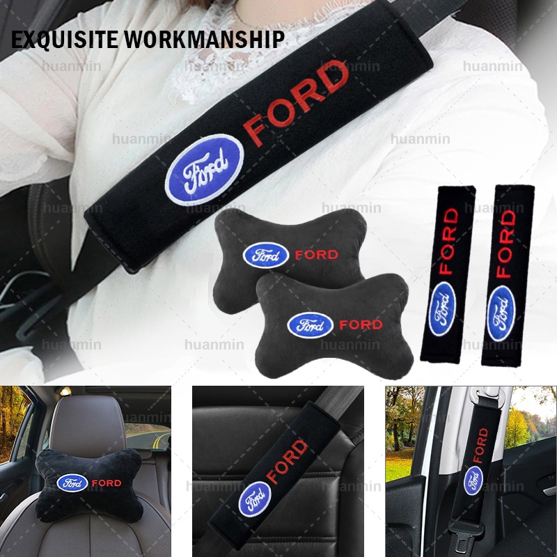 Gối Tựa Cổ Gắn Dây Đai An Toàn Bằng Cotton Cho Xe Hơi Ford Ranger Everest Focus Fiesta territory Ecosport