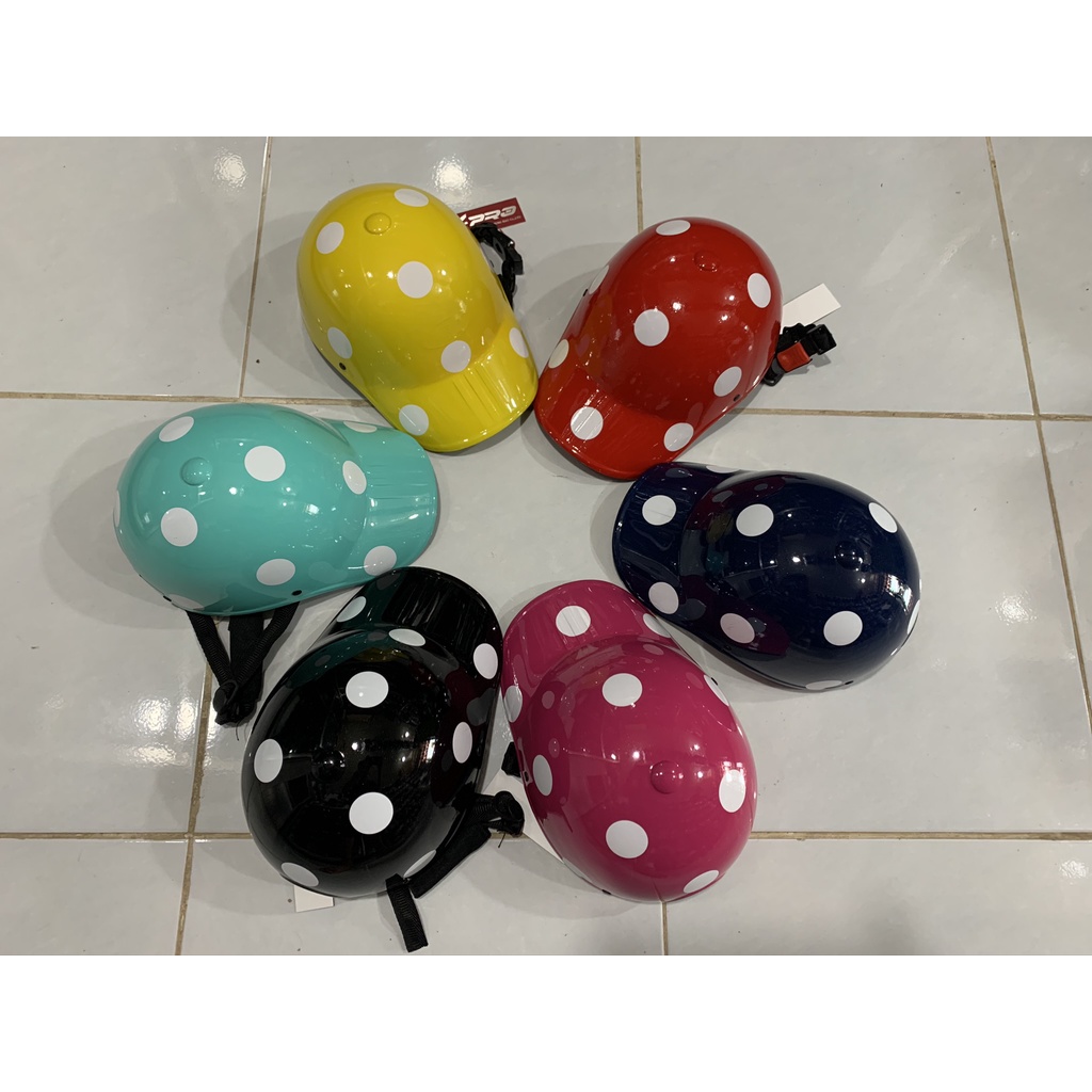 MŨ BẢO HIỂM KIỂU NÓN KẾT CHẤM BI XANH NGỌC-HÀNG CÔNG TY BH 12 THÁNG