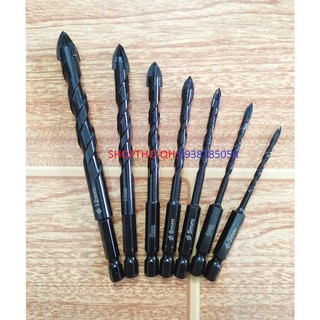 MŨI KHOAN ĐA NĂNG 4 CẠNH THÂN XOẮN ,CHÂN LỤC GIÁC (ĐEN CAO CẤP).