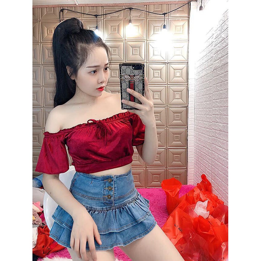 Áo nhung kiểu siêu sexy sang chảnh