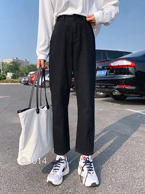 Quần Jean baggy Nữ VN CLO đen trơn - QJ014