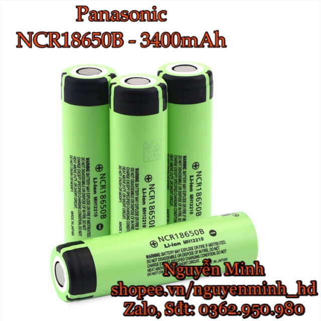 Pin Panasonic NCR18650B - 3400mAh mới