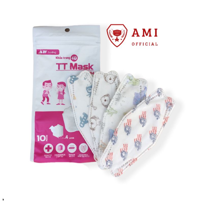 Khẩu trang y tế cho bé KF94 chuẩn Hàn Quốc, túi zip 10c | BigBuy360 - bigbuy360.vn