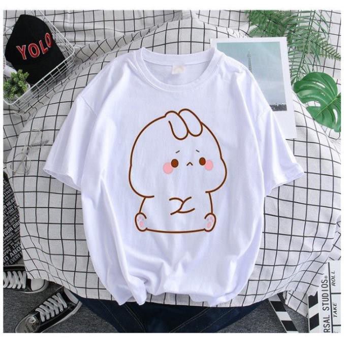 Áo phông, Áo thun unisex from rộng cổ tròn tay lỡ freesize 38-70kg CUTE D7