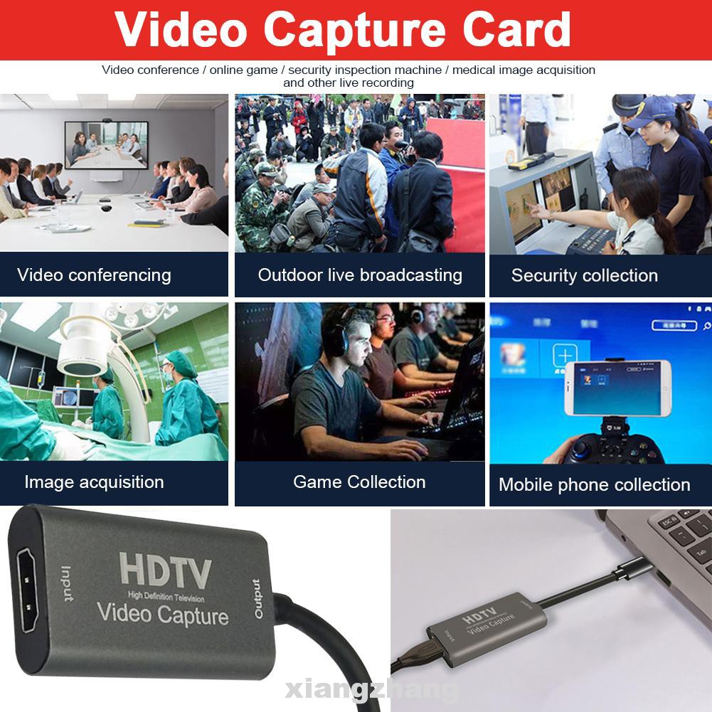 Real Time Broadcasting Gaming Plug And Play Live Streaming 4K 1080P 60Hz HDMI To USB C Record DSLR Video Capture Card