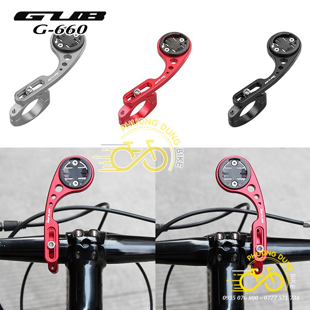 Giá bắt đồng hồ Cateye, Garmin, Bryton kiêm đèn cho xe đạp - Nhãn hiệu GUB G660