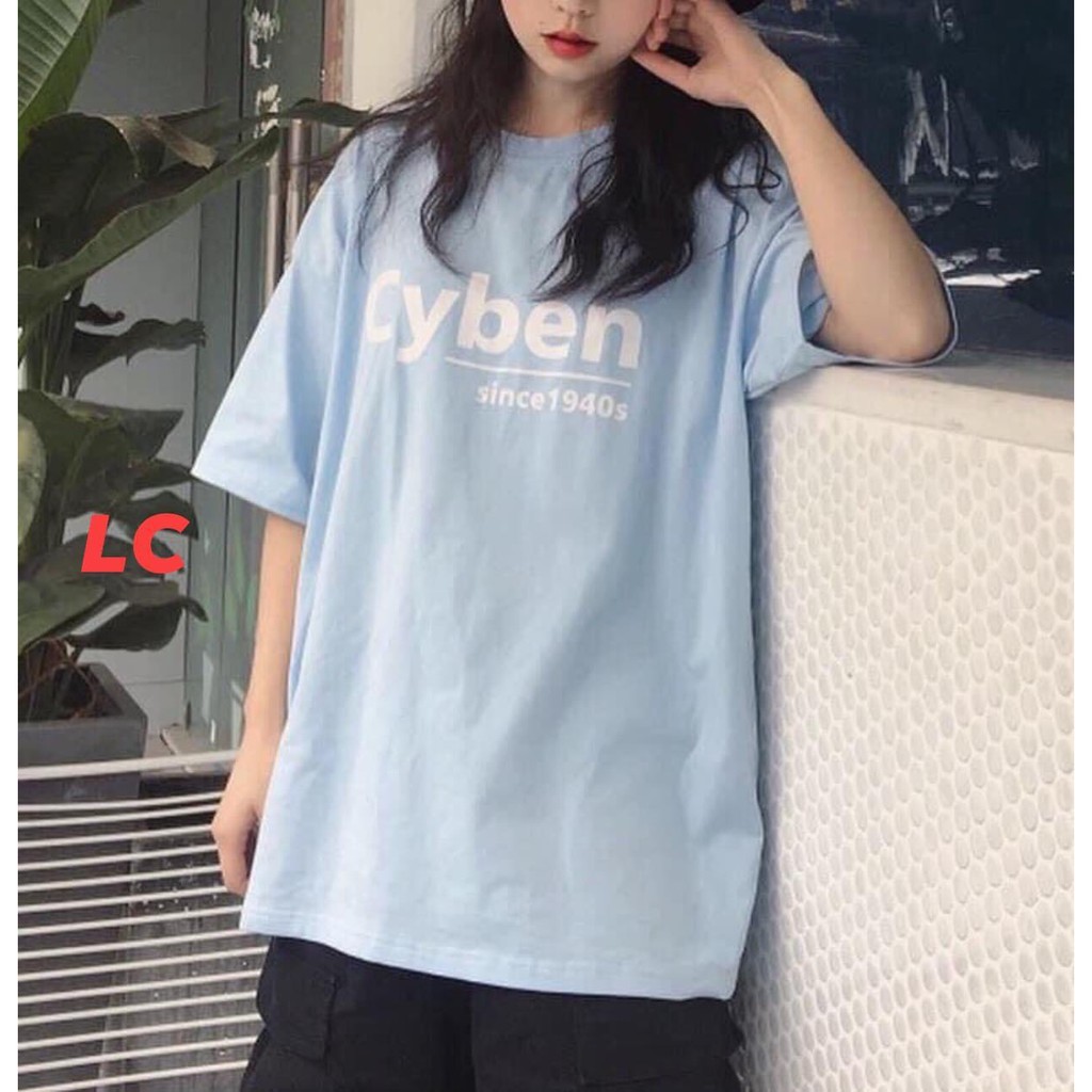 Áo thun nam nữ Cyben màu xanh dáng unisex form rộng oversize basic tee phông dáng suông Ulzzang