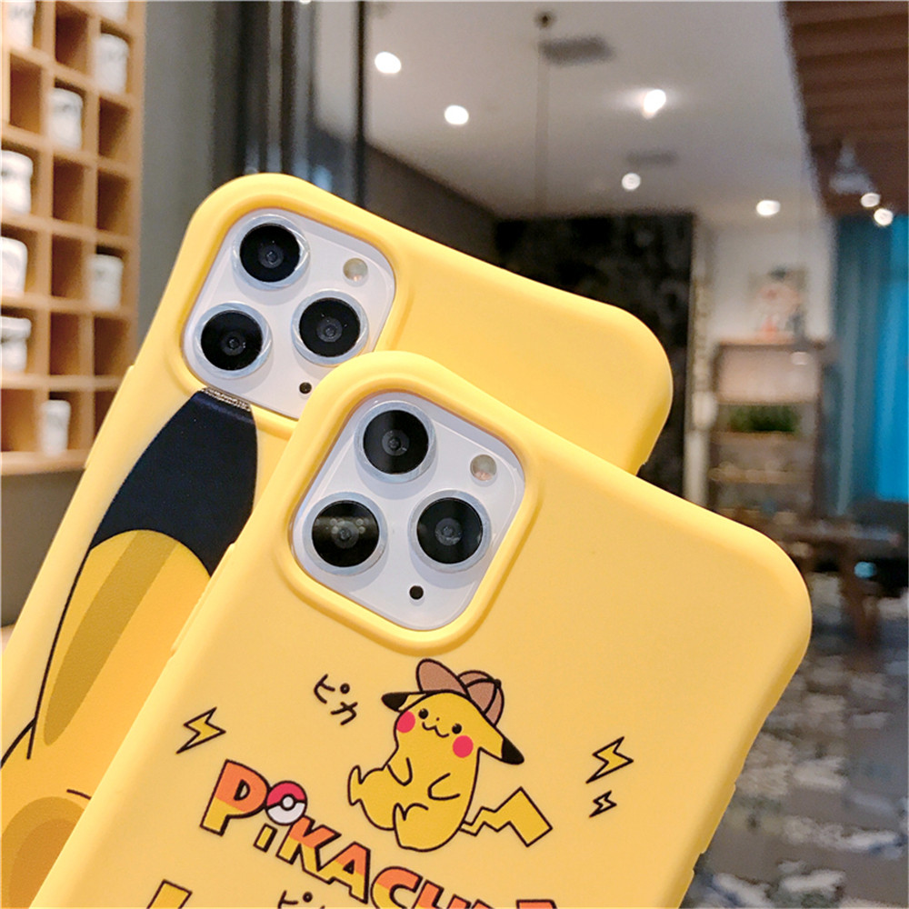 Ốp Điện Thoại Silicon Mềm Chống Rơi Hình Pikachu Màu Vàng Cho Iphone 12 Mini 12 11 Pro Max X Xr Xs Max 6 7 8 Plus Se2020
