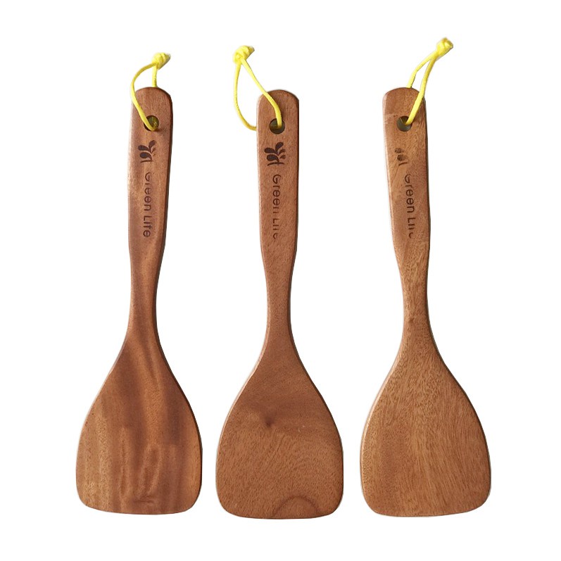 Vá gỗ SUPOMart 30cm, muỗng gỗ xào nấu dành cho chảo chống dính